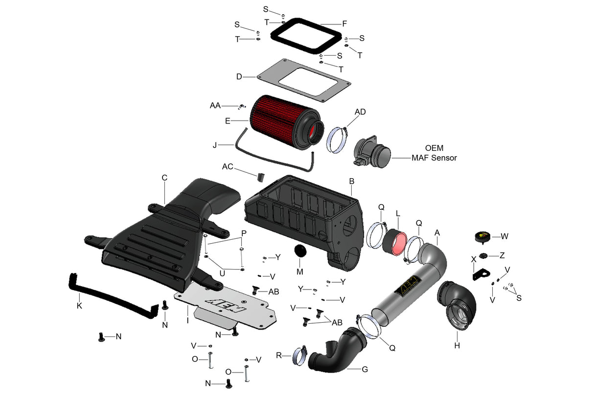 AEM N14 Hood Scoop Spare Part - Label C