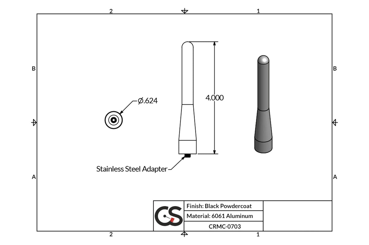 CravenSpeed Stubby Short MINI Cooper Aerial All MINI Models | Lohen MINI