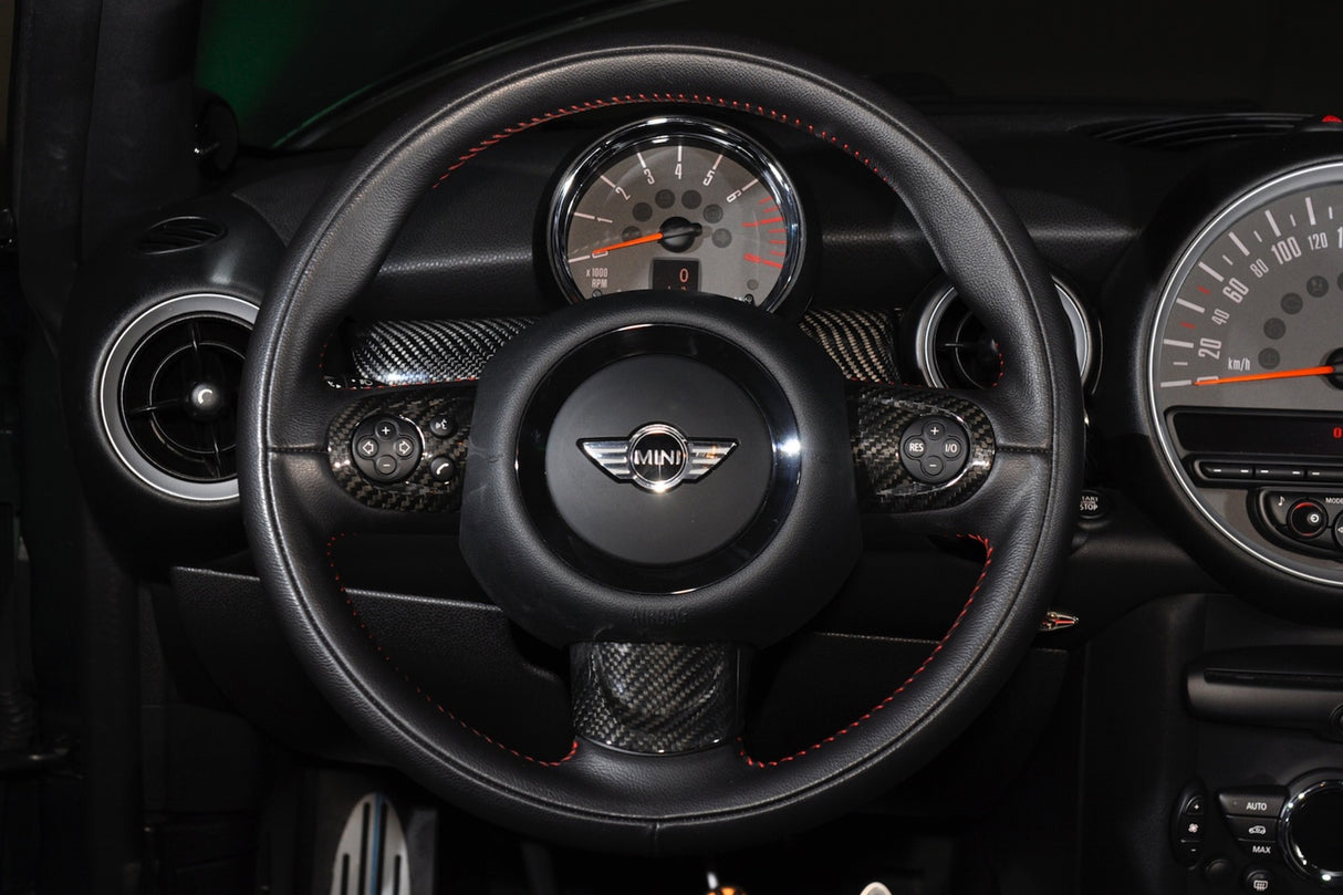 RSI C6 Carbon Fibre Steering Wheel Trim Covers For Gen 2 MINI's