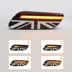 Dynamic Side Repeater with Dark Union Flag and Clear Lens